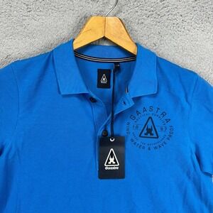 Gaastra‎ Adult Mens Polo Shirt US Small Blue Casual Short Sleeve Logo Rugby NEW